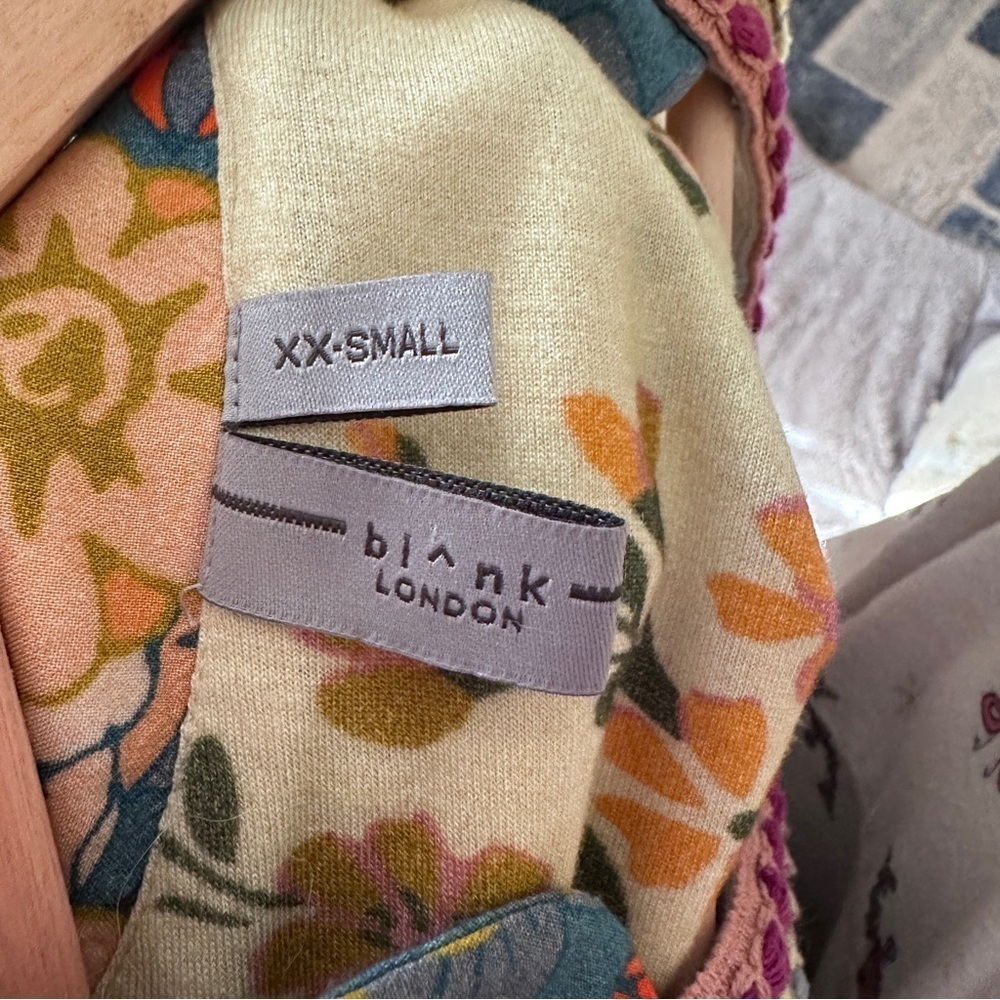 Anthropologie Bl-nk London Top Women's XXS Stephanie Floral Boho Blouse Floral - Picture 11 of 11